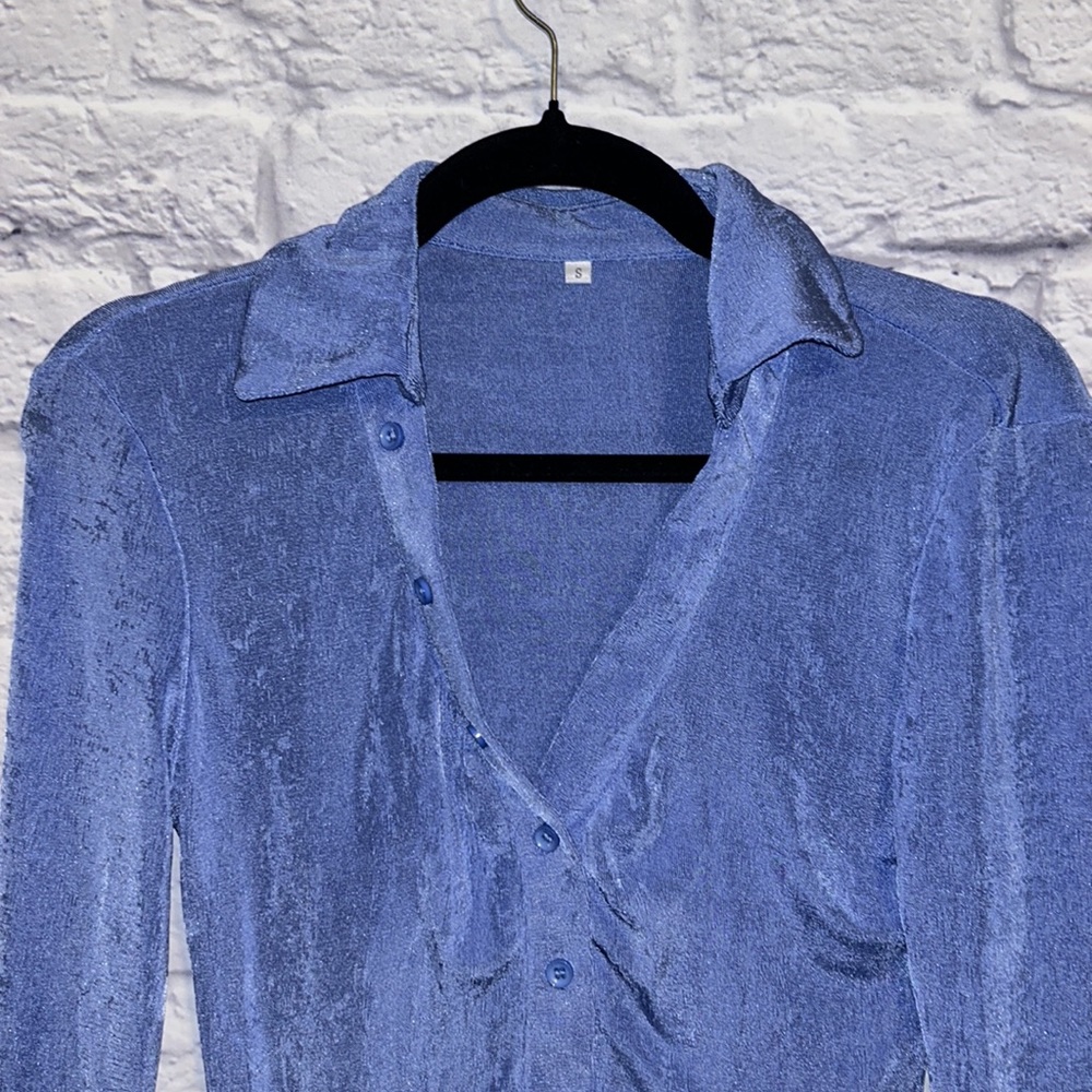 Button Down Collared Blouse - Picture 5 of 6